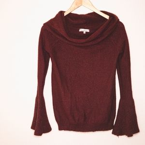 LoveMore Maroon sweater with bell sleeves
